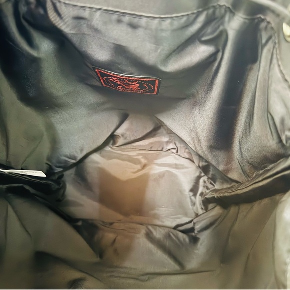 Carlos Falchi Black Textured Tote with Drawstring Closure - Picture 5 of 5